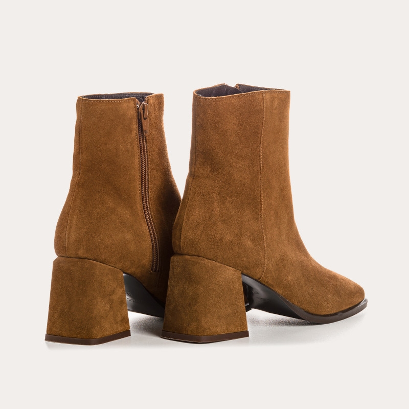 BOOTS REQINS BLONDIE CUIR VELOURS COGNAC